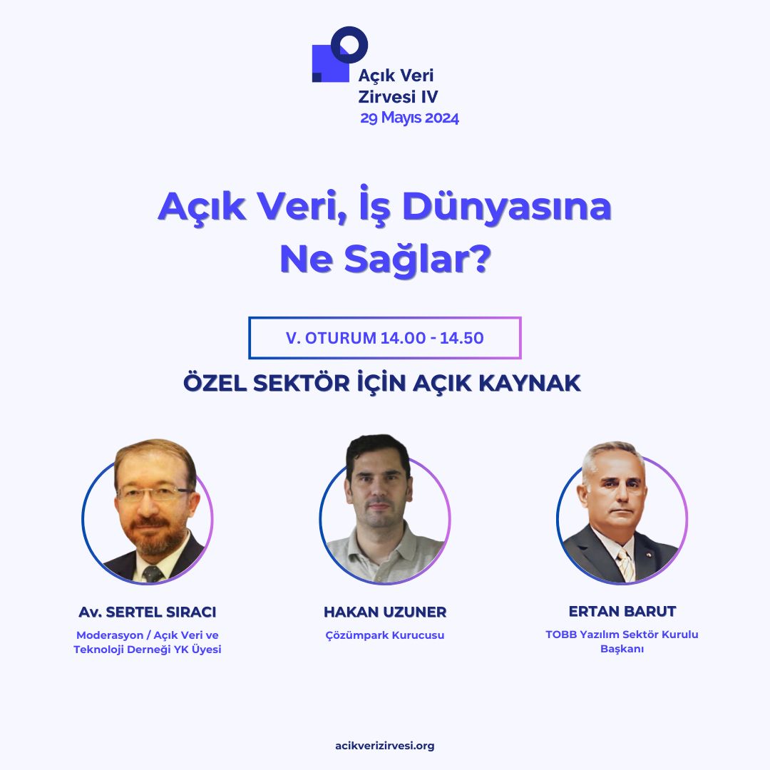 📍Açık Veri Zirvesi IV 'Açık Veri, İş Dünyasına Ne Sağlar?' temasıyla İPA Kampüs'te düzenlediğimiz zirve için ücretsiz kayıt almaya başladık. 👉 acikverizirvesi.org ⏰ 29 Mayıs 2024 Çarşamba