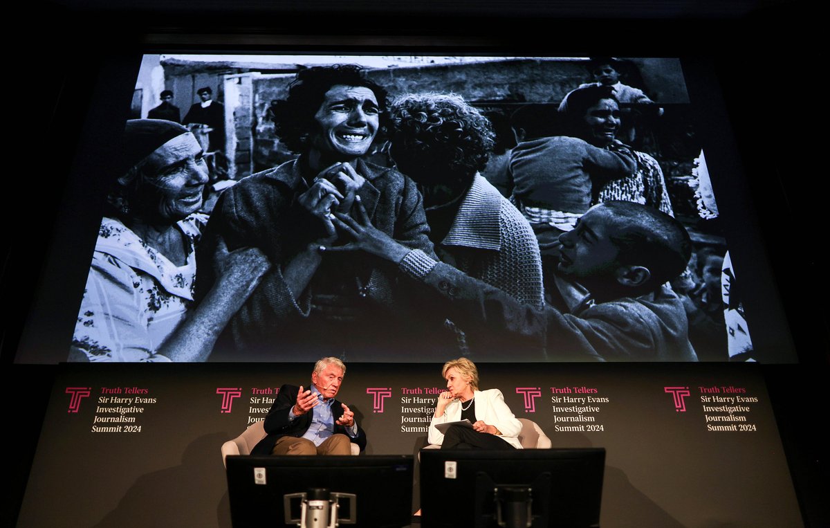 'All my life I've been stealing other people's suffering with my camera and it's brought me a certain amount of recognition which I feel deeply uncomfortable about.' On stage with Sir Don McCullin, one of the greatest living photographers of our time at @sirharrysummit.