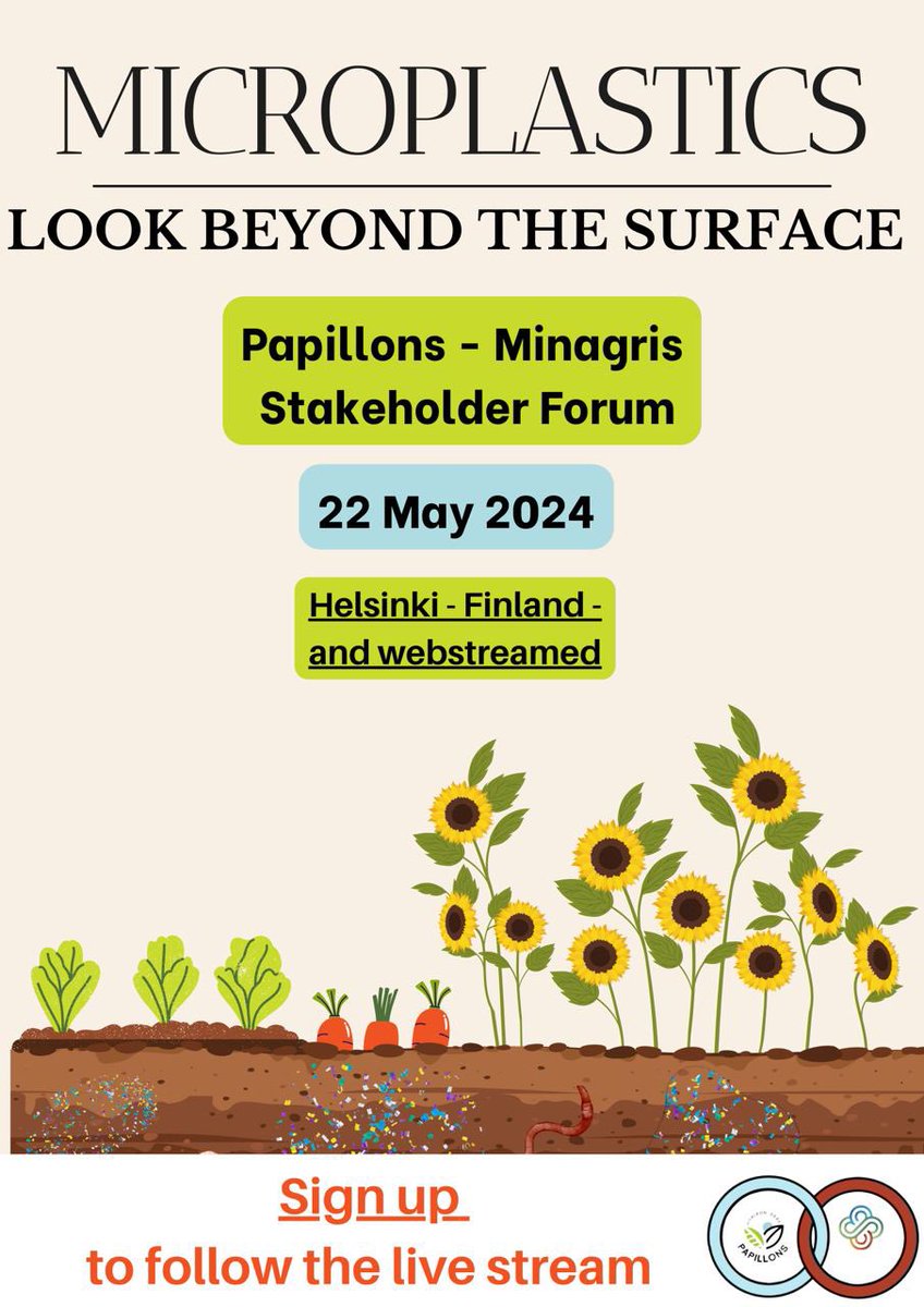 🌱🔬🚜 Save the Date ! May 22, 10:00 CET. Join us for the conference: “Agricultural microplastics : seeing beyond the surface” with @PapillonsUe and @MinagrisEU projects. Register now with this link ➡️ docs.google.com/forms/d/e/1FAI…