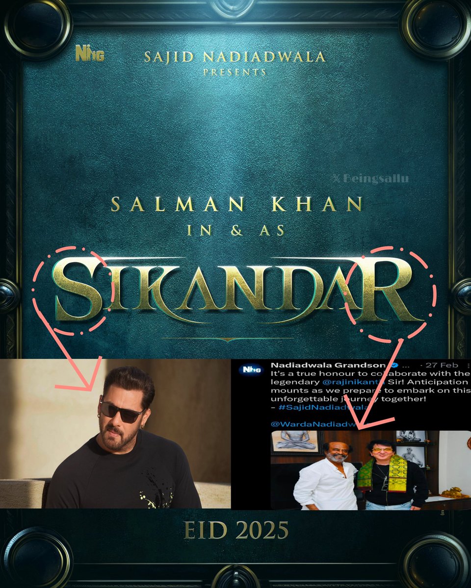 It's just my Speculation, I Know It might be wrong or it is just not possible now , but but , Did u noticed the S & R word in #Sikandar poster they are written differently 👀🔥...
#SalmanKhan
