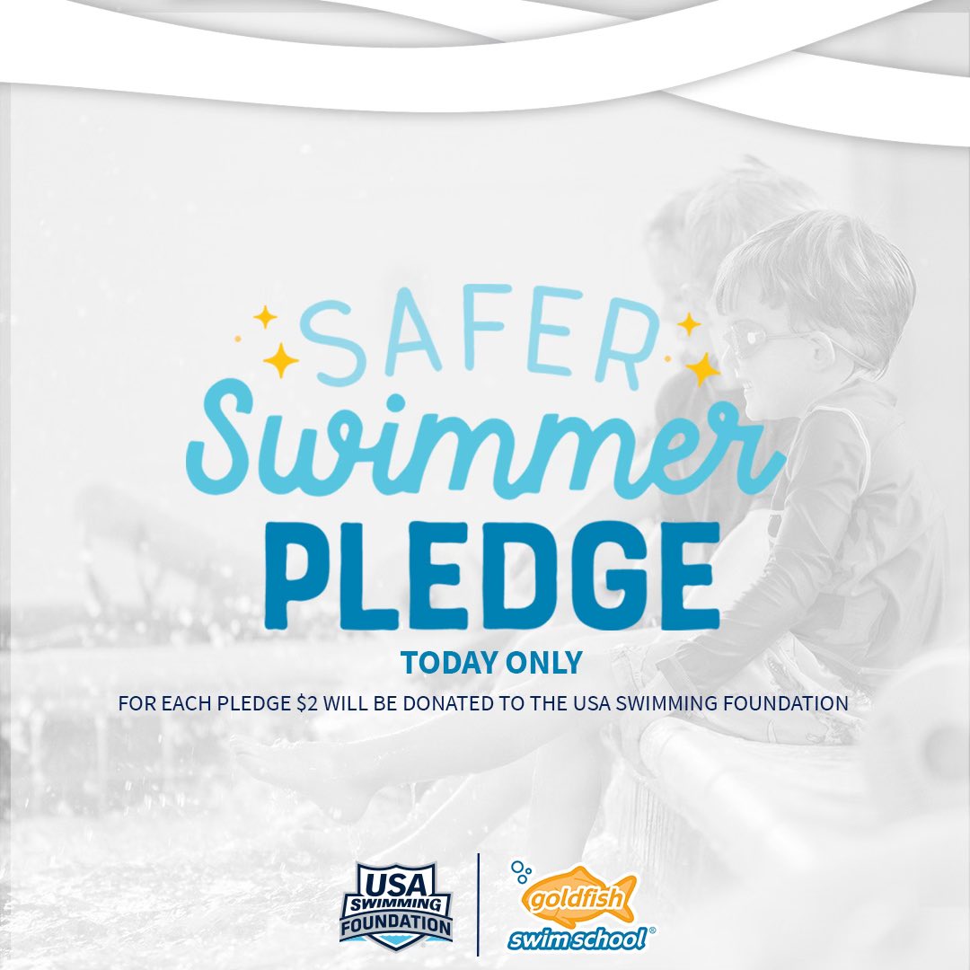 In honor of International Water Safety Day @GoldfishSwim will be donating $2 to the USA Swimming Foundation for each person who takes the Safer Swimmer Pledge. Click the 👇 to take the pledge. bit.ly/4dlrI4a