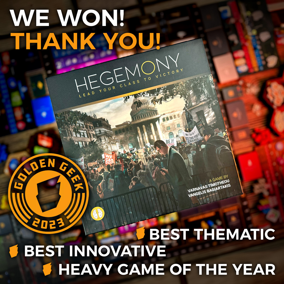🏆🏆🏆Hegemony has won THREE Golden Geek Awards: Innovative Game, Heavy Game of the Year, and Thematic Game! Thank you for your support! Your enthusiasm means the world to us! 🥳 #GoldenGeekAwards #Hegemony #BoardGames #ThankYou #HegemonicProject