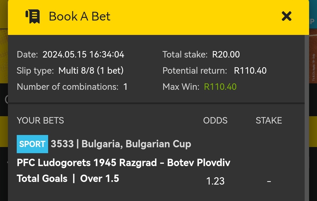 5 odds challenge for 3 days starting today! Please come with @Easybet_SA

Kickoff : 18:00

Copy Betslip
easybet.co.za Book a bet easybet.co.za/share-a-bet/17…

Betslip Code : 172343

Promo Code : DDT50

Register
ebpartners.click/o/lF7nqC

#YellowArmy #YellowNation #EASYBETSA