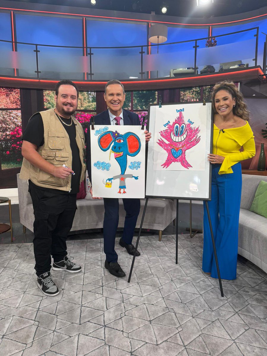 It was such an honor to be invited live on TV today for “Despierta America” where I got to paint the imaginary friends of the hosts Alan and Karla! Thank you paramount pictures and IF movie for this amazing opportunity! #IFMovie @ParamountPics