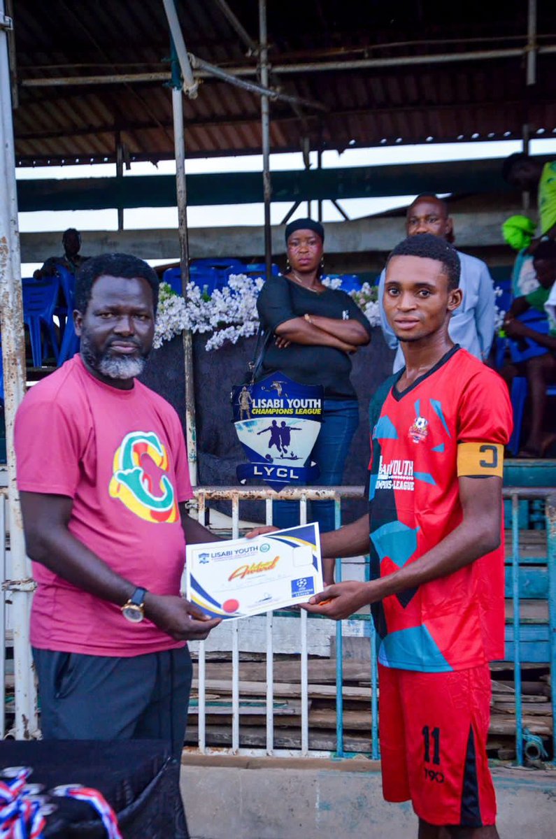 Award presented by HON. OLOWOFUJA

HIGHEST GOAL SCORER (ODEBODE MORUF) 5GOALS (GOOD JOYS FC) 

BEST GOALKEEPER (KAREEM AZEEZ) 4 CLEAN SHEETS (GOOD JOYS FC)

BEST AND MOST DISCIPLINE COACH (COACH KABIRU) (GOOD JOYS FC)

BEST TEAM(MIGHTY STARS FC)

#LisabiLeague24 | #letsdoitagain