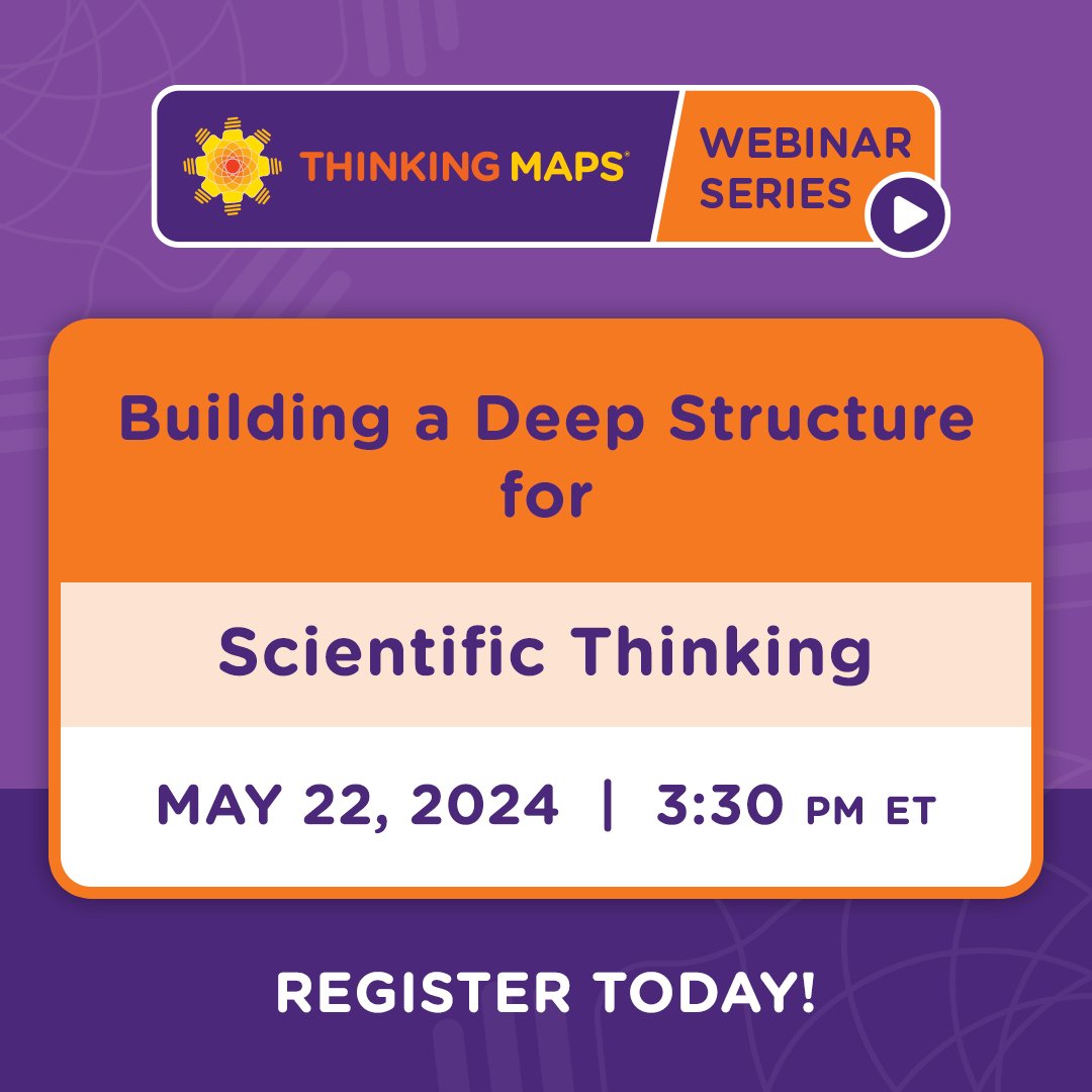 Join us for our BRAND NEW 15-minute webinar that shows you how a visual language for learning helps students grasp scientific concepts and think like a scientist. Space is limited, register now! ow.ly/t2rJ50RH7QV