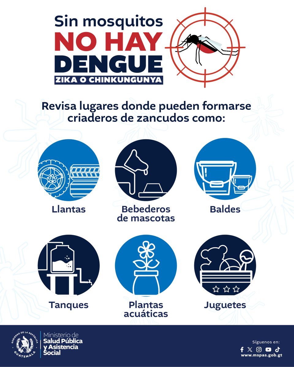 La lucha contra el dengue no se detiene. Hagamos de la prevención nuestra prioridad para proteger a nuestras familias y a nuestra comunidad. 💪🦟 #Prevención #GuatemalaSaleAdelante