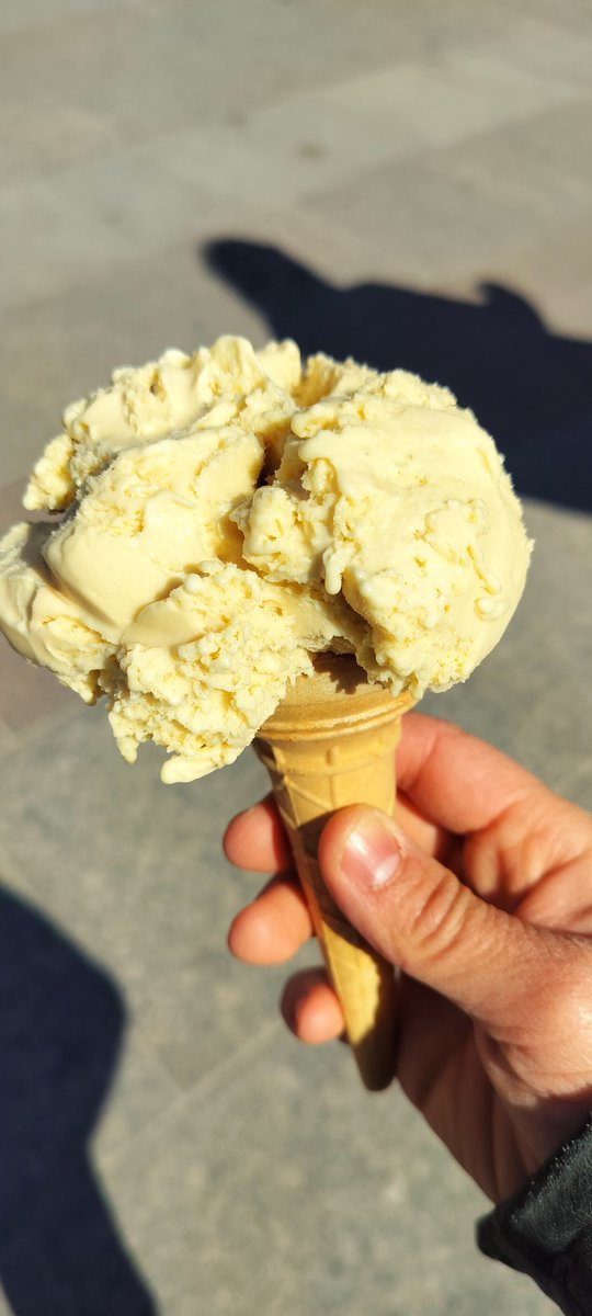 A culinary tip to #wceh2024 participants coming to #oulu : as Oulu's history is largely connected to tar export, it is almost an obligation to taste some of the local tar-flavored delicacies such as this tar ice-cream in the picture!