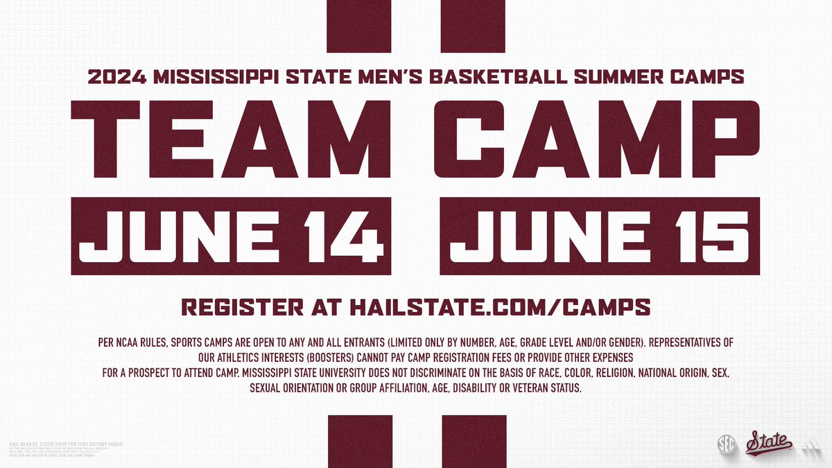 Registration for our Team Camp is 𝐋𝐈𝐕𝐄 ‼️ Don't miss a chance to join one of the most competitive & organized camps in the region! Each team registered is guaranteed 3 games. Full Camp Info: hailst.at/2DJ4FRP #HailState🐶
