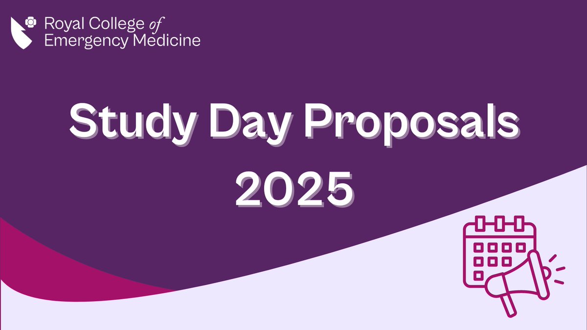 Want to be at the forefront of shaping EM education? 🚑💡Here's your chance! RCEM is calling for proposals to for 2025 study days. 📚 Share your passion, knowledge, and ideas to make a lasting impact on the EM community. Join us in elevating CPD together-bit.ly/3wBZFgm