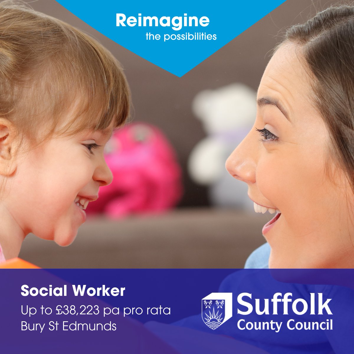 Social Worker
Suffolk County Council – West Suffolk House, Bury St Edmunds, Suffolk IP33 3YU / Hybrid

For more information and to apply for this job, please visit: suffolkjobsdirect.org/#en/sites/CX_1…

#BuryStEdmundsJobs #suffolkjobs #suffolkjobsdirect  #socialworkjobs @JCPInSuffolk