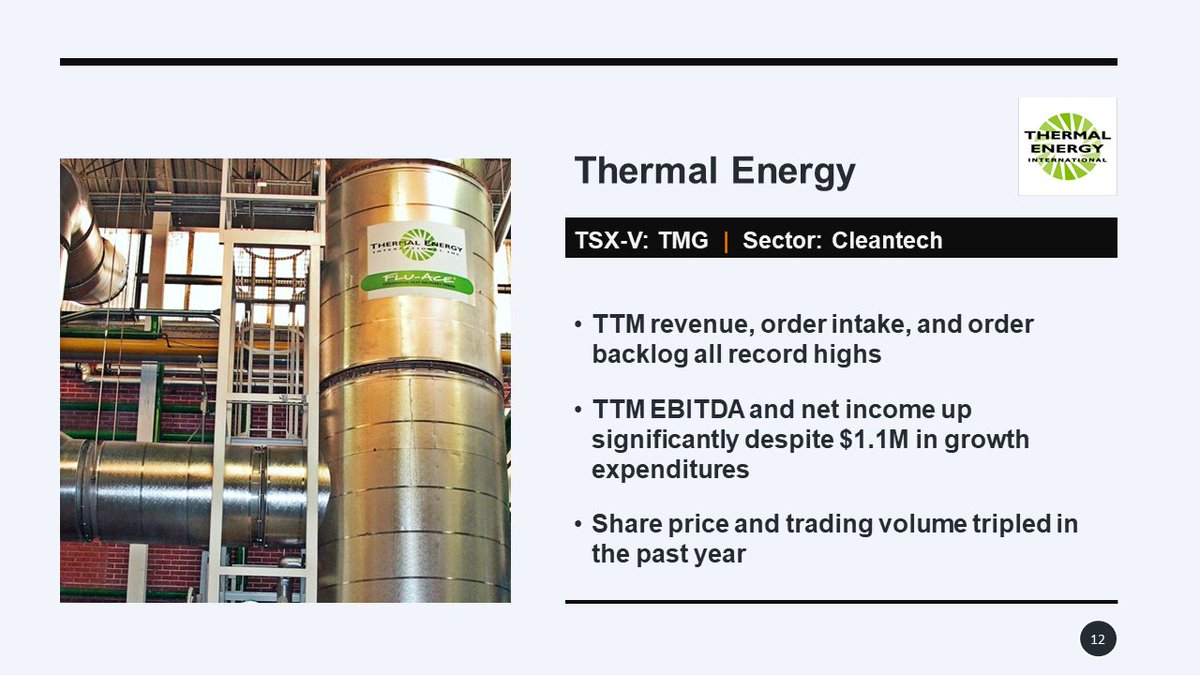 Thermal Energy International is a profitable cleantech company that delivers proprietary energy efficiency and carbon emission reduction solutions to Fortune 500 and other large multinational companies. $TMG.V $TMGEF #cleantech #microcap