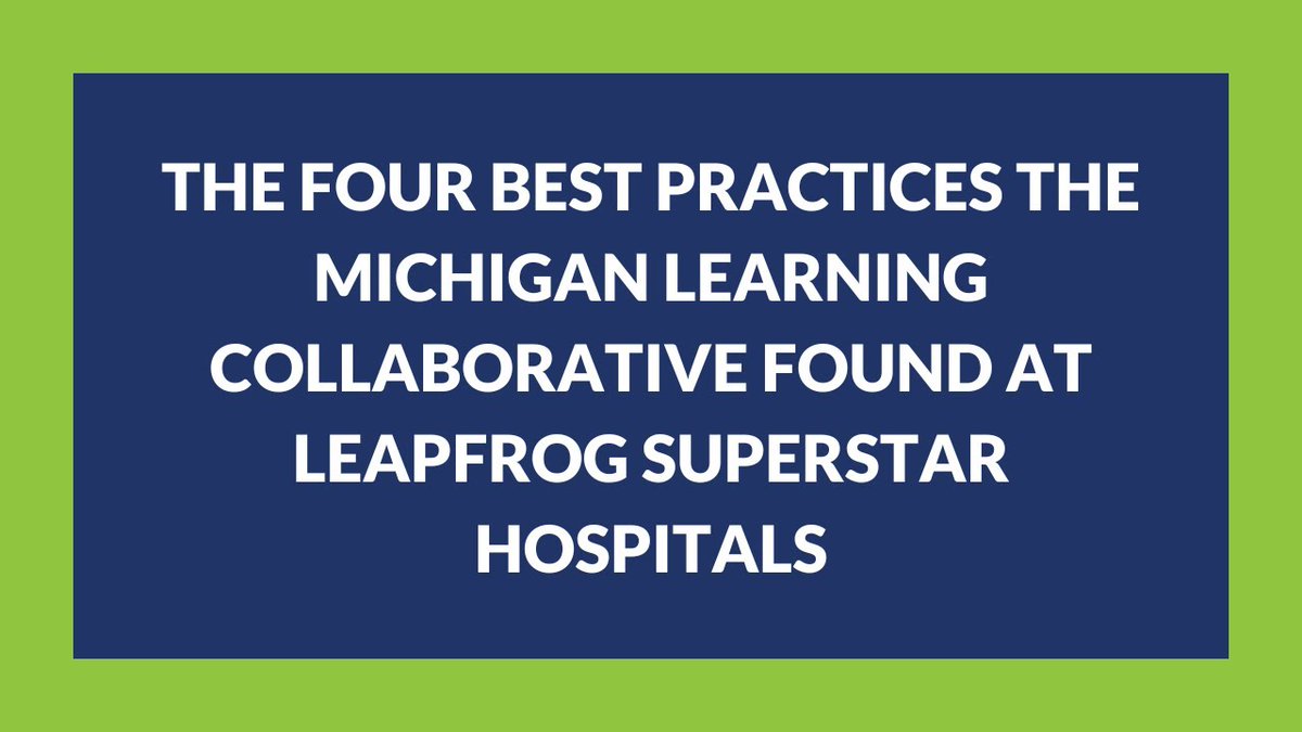 ICYMI: In this webinar, leaders at MiHIA shared four best practices based on the shared learnings from a collaboration formed between high-performing hospitals (identified by Leapfrog data) and a team of regional safety and quality experts. ow.ly/hLKU50RH8hY