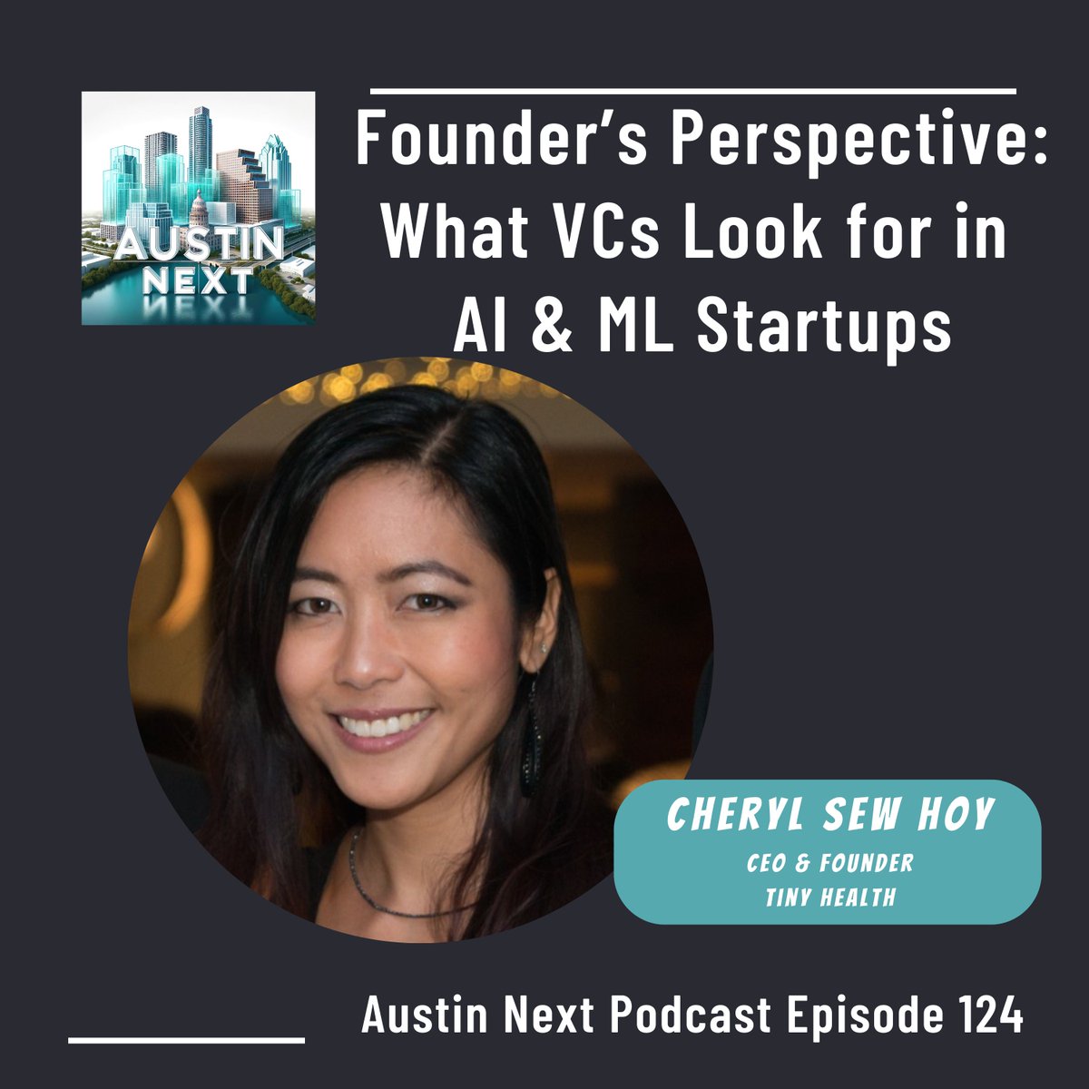 Find the full episode of my fireside chat with @cherylyeoh, Founder & CEO of @GetTinyHealth, from the Austin @DataSciSalon at the links below. Spotify: open.spotify.com/episode/5Y1zyr… Apple: podcasts.apple.com/us/podcast/fou… Austin Next Website: austinnextpodcast.com/founders-persp…