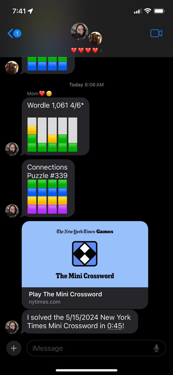 my mom at 6am everyday