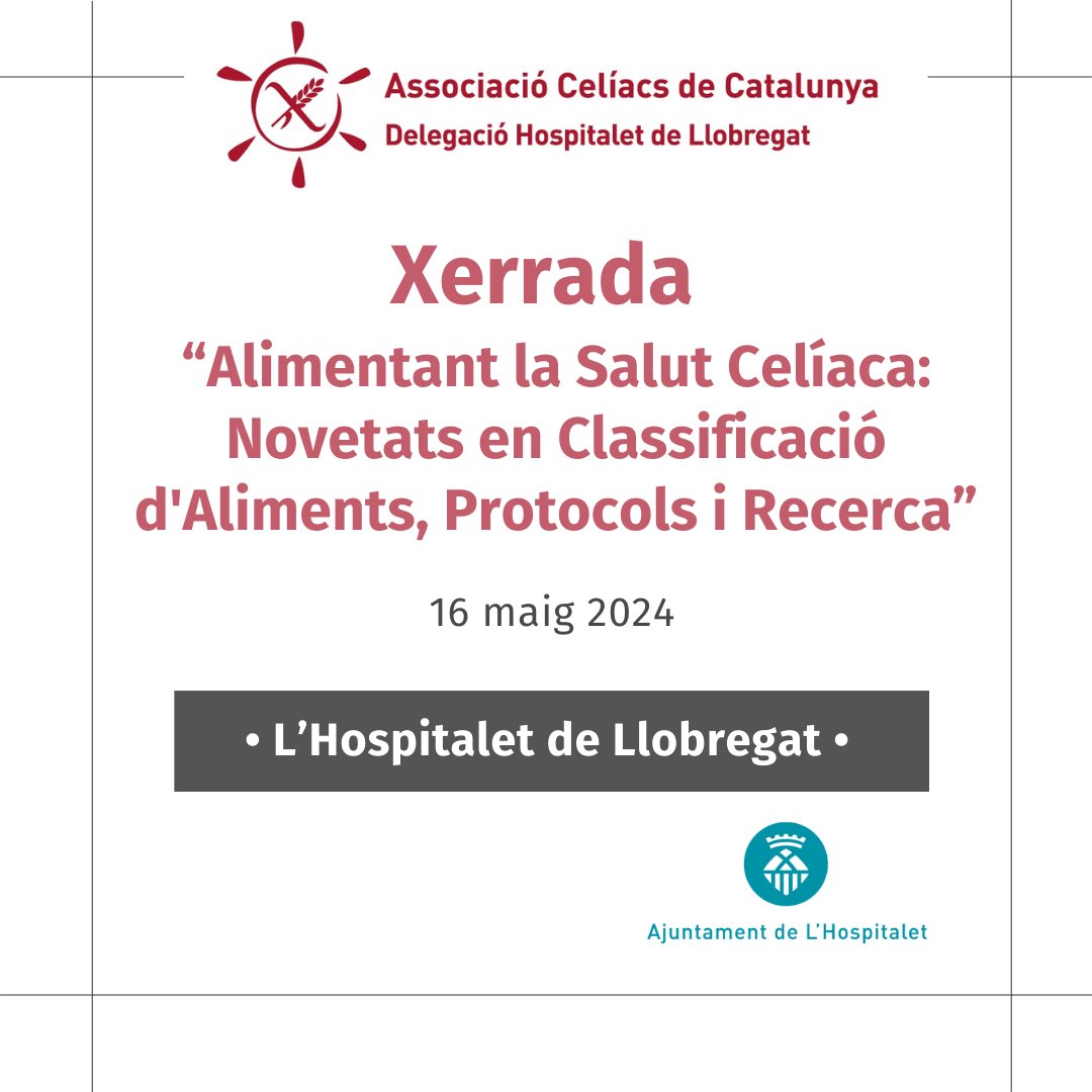 Alimentant la Salut Celíaca!👩‍🍳

Demà, en Joel Huguet ens parlarà de la celiaquia 🍞i de les darreres novetats en seguretat alimentària.
No t'ho perdis!🤩

🗓️16/05
🕐18.30 h
📍Museu Harmonia (Sala d'actes)
🎟️Entrada lliure

ℹ️celiacscatalunya.org/ca/activitats/…

#LHCiència