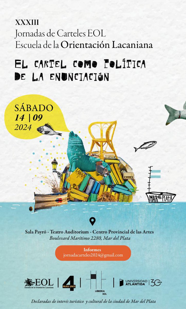 eoluruguay's tweet photo. XXXIII Jornadas de Carteles EOL 

"El Cartel como política de la enunciación"

Sábado 14/09 

📍Mar del Plata

Informes: jornadacarteles2024@gmail.com https://t.co/Aisz2bZMB9