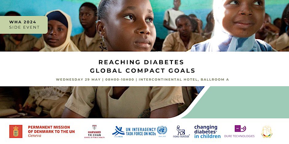 📣 Join us during the upcoming #WHA77 to discuss improving data and #digital systems for #T1D care.   We aim to ensure 100% of people with type 1 #diabetes have access to affordable insulin and blood glucose self-monitoring.   Register 👉🏽 eventbrite.ch/e/reaching-dia…