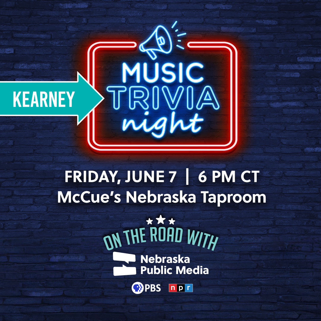 Mark your calendar and plan to join Nebraska Public Media, Connecting Young Nebraskans and Kearney Area Young Professionals Network for a fun night of Music Trivia!

For more information, visit the Nebraska Public Media Music Trivia Night page:  facebook.com/events/1152623…