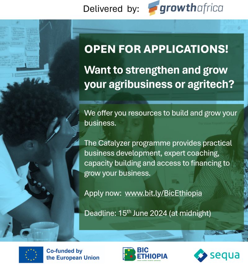 🌟 BIC Ethiopia Catalyzer program: APPLY NOW! 🚀 🌱 Benefits: 1️⃣ Access to finance. 2️⃣ Business development support and tailored training. 3️⃣ Expert coaching and mentorship. 📅 Deadline: Apply by June 15, 2024, at 23:59 EAT! 📝 Details: shorturl.at/ajFMY #EthiopiaAgTech