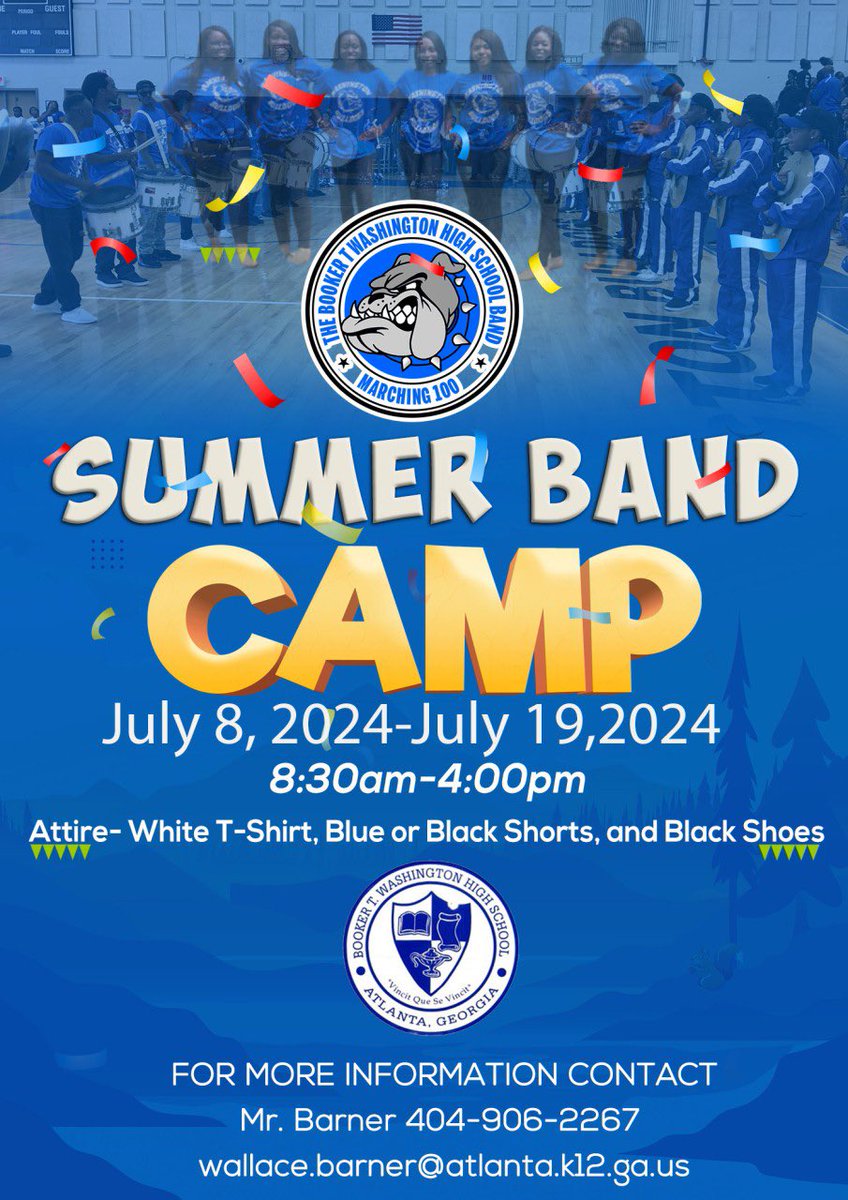 Band Camp starts July 8. 8:30 sharp!