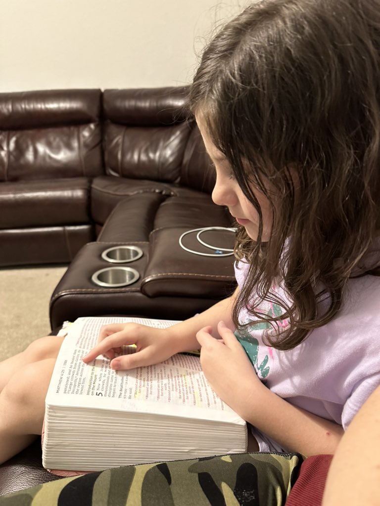 Last night, this precious girl offered to read the Bible to me. God is faithful ♥️