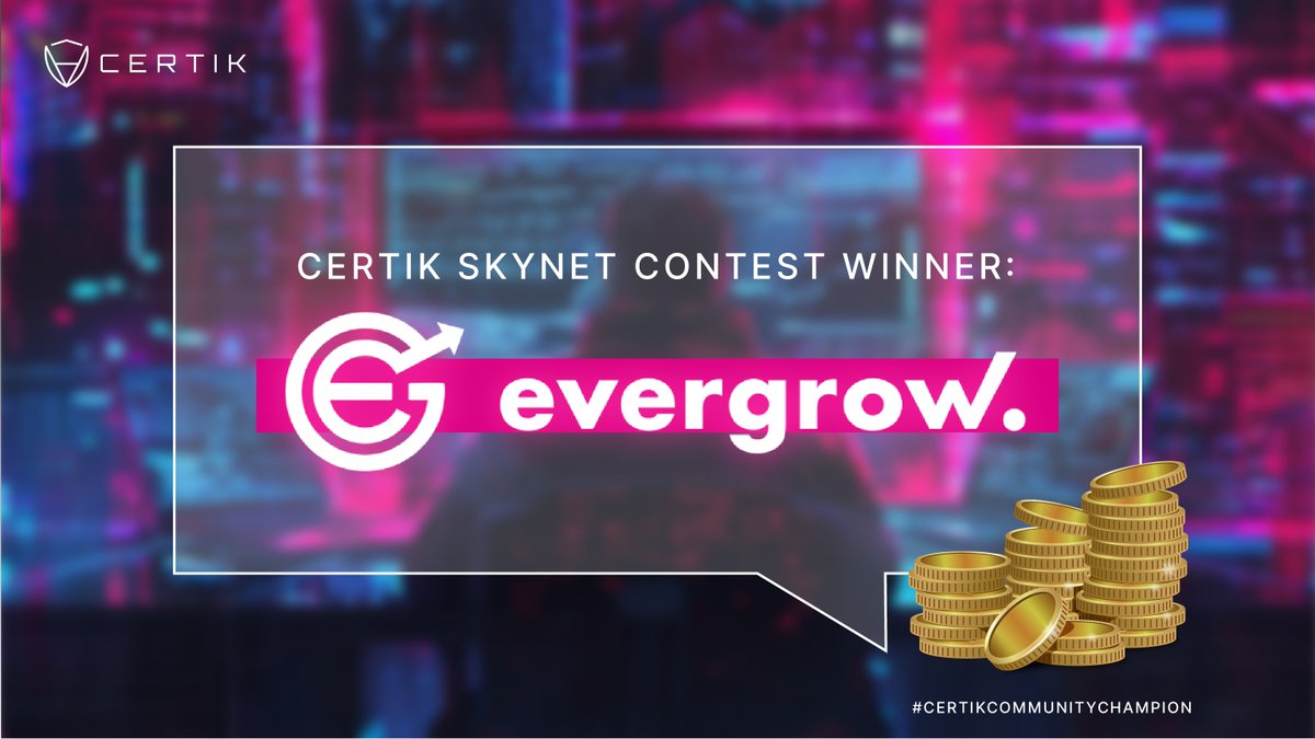 CertiKCommunity's tweet photo. 🥇 Congratulations @evergrowcoinEGC, our $20K CertiK Contest Winner! 

Your community's amazing support shined through. Enjoy $20,000 in @CertiK services to boost your project's security and transparency.  

🏁 Stay engaged for more contests! 
🔗 https://t.co/AKOTEuBYc4