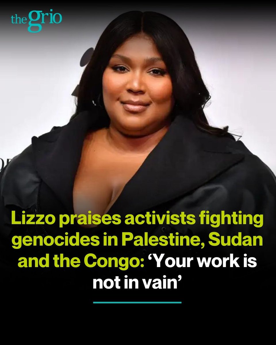 Lizzo spoke out to fans and gave a personal thank you to activists who are protesting genocides in Palestine, Sudan and the Congo. Read More 👇🏿 thegrio.com/2024/05/14/liz…
