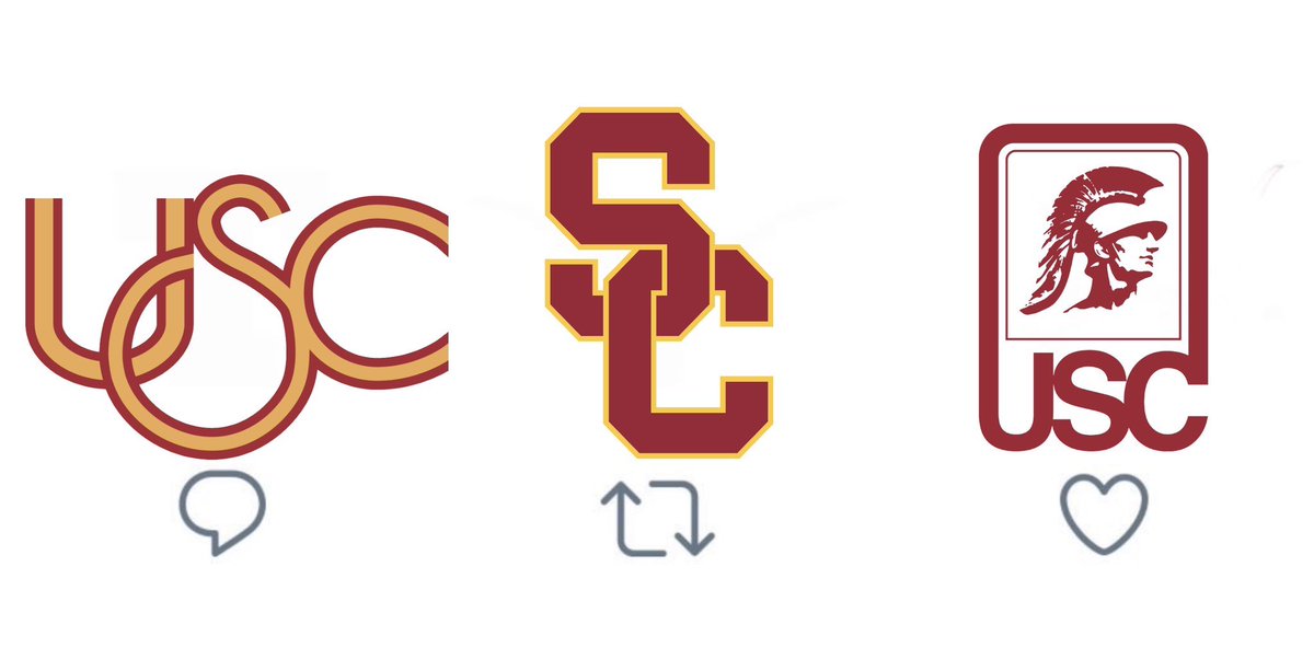 FightOnRusty's tweet photo. Which of these is your favorite USC logo all-time?

#FightOn✌🏻 https://t.co/YMhzAJwELF