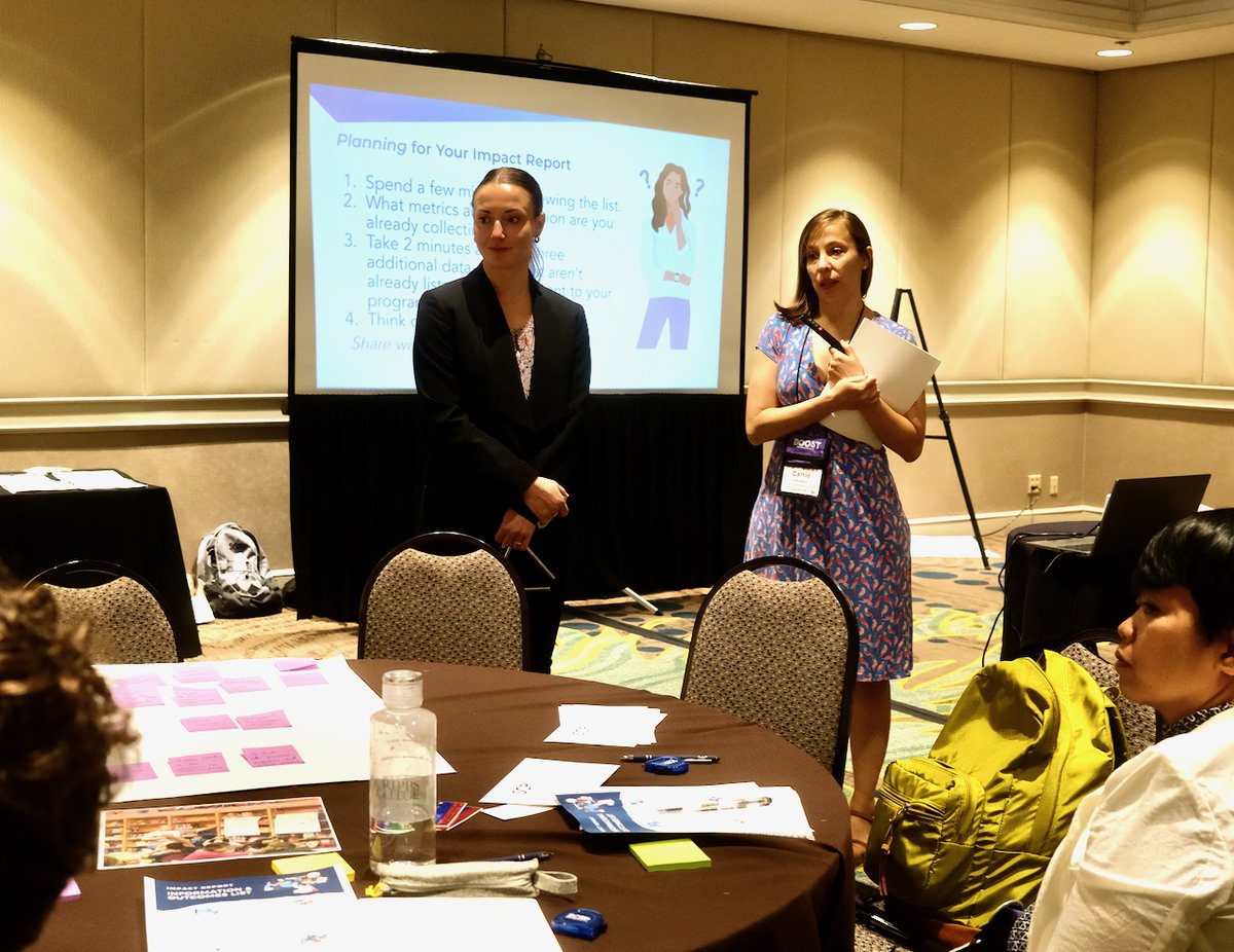 SperlingCenter's tweet photo. Our team had the opportunity to present at #boostconference this year! Our workshop, "A Mix of Art and Science: Telling Your Program's Story" was a success led by consultants Carrie and Katie! https://t.co/PKaPI1hoxJ