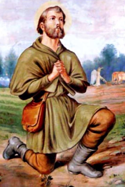 Saint Isidore the Farmer (1070 - 1130) He was born near Madrid to very poor parents. He was a labourer and was noted for his piety. He died on 15 May 1130.His life is essentially a catalogue of miracles&devotion to him started shortly after his death.He is patron saint of Madrid.