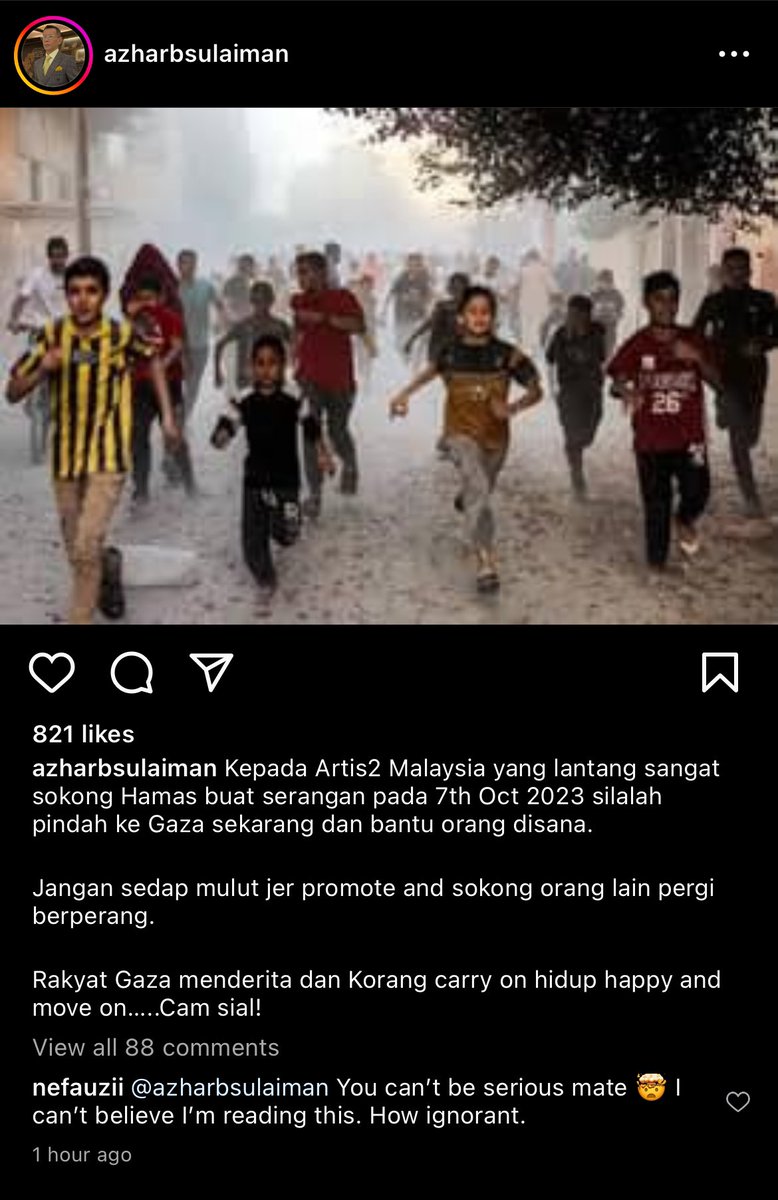 A Malaysian actually posted this. A Malaysian, for fucks sake. Malaysia, where the coverage on the series of wars and recent genocide in Palestine is as wide as ever. This dude needs to be cancelled big time.
