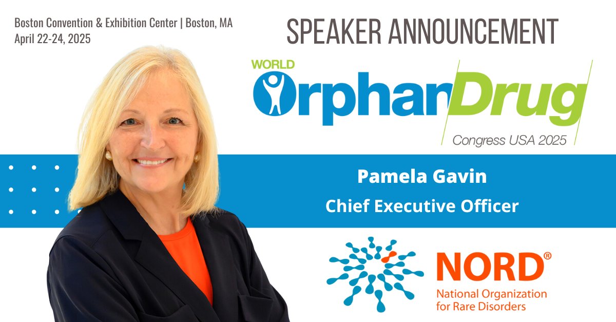 We are so excited to kick off #WorldOrphanUSA's speaker announcements for 2025 by welcoming Pamela Gavin, CEO, @RareDiseases! Register as a group and save up to 50% on your 2025 tickets today: tinyurl.com/ye2x5dak 🗓️ April 22-24, 2025 📍 Boston Convention & Exhibition Center