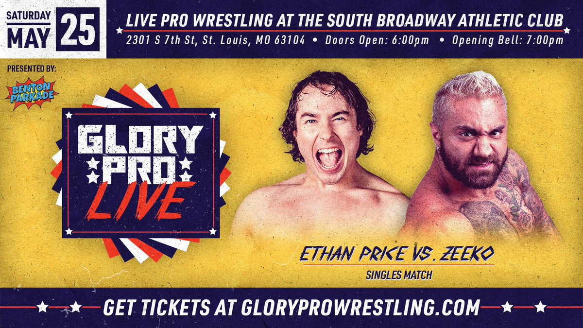 Next Saturday LIVE at the SBAC Beloved 'Big Strong Boy' @ethanprice4_0 takes on @zeekybaby one-on-one Saturday May 25 | 7pm Tickets on sale NOW