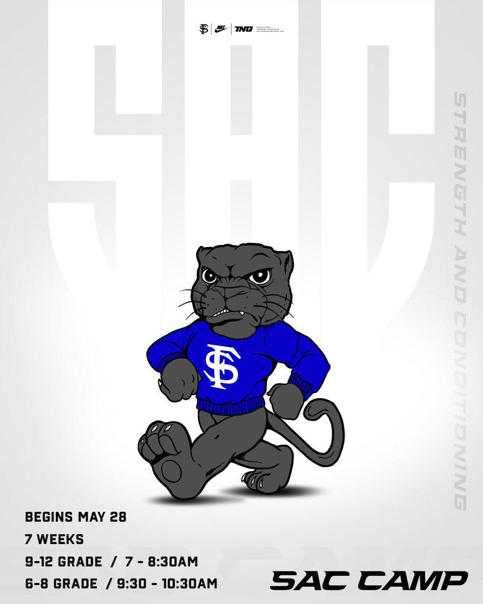 athleticsfshs's tweet photo. SAC CAMP INFO! Strength and Conditioning Camp is a 7 week camp where we spend the summer putting in WORK! Plan on being there and plan on getting better!
#panthers #panthersfight #TNQ #fortstockton #gopanthers #teamneverquit
@thecoachhickman https://t.co/qRZIk3ooi4