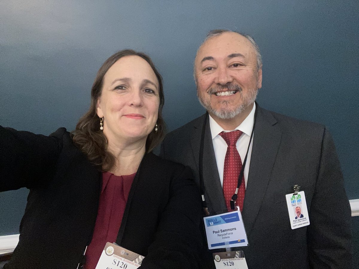 Hoosiers consistently rank access to #goodjobs as a top community need. Excited to talk with @SenatorBraun and @SenToddYoung today about #skills training - with Paul Sammons from @RecycleForce.