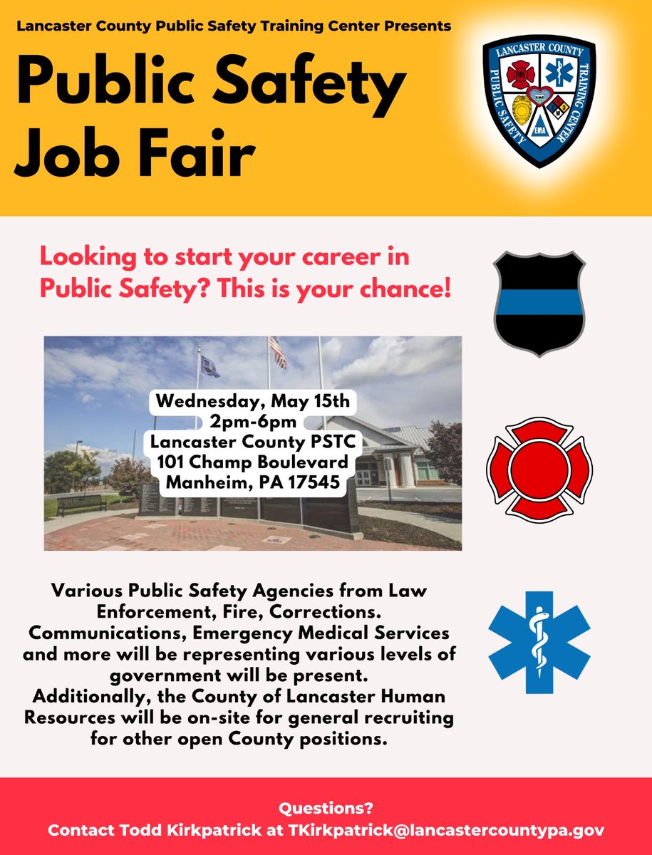 CountySafety's tweet image. Our Public Safety Job Fair starts at 2 PM