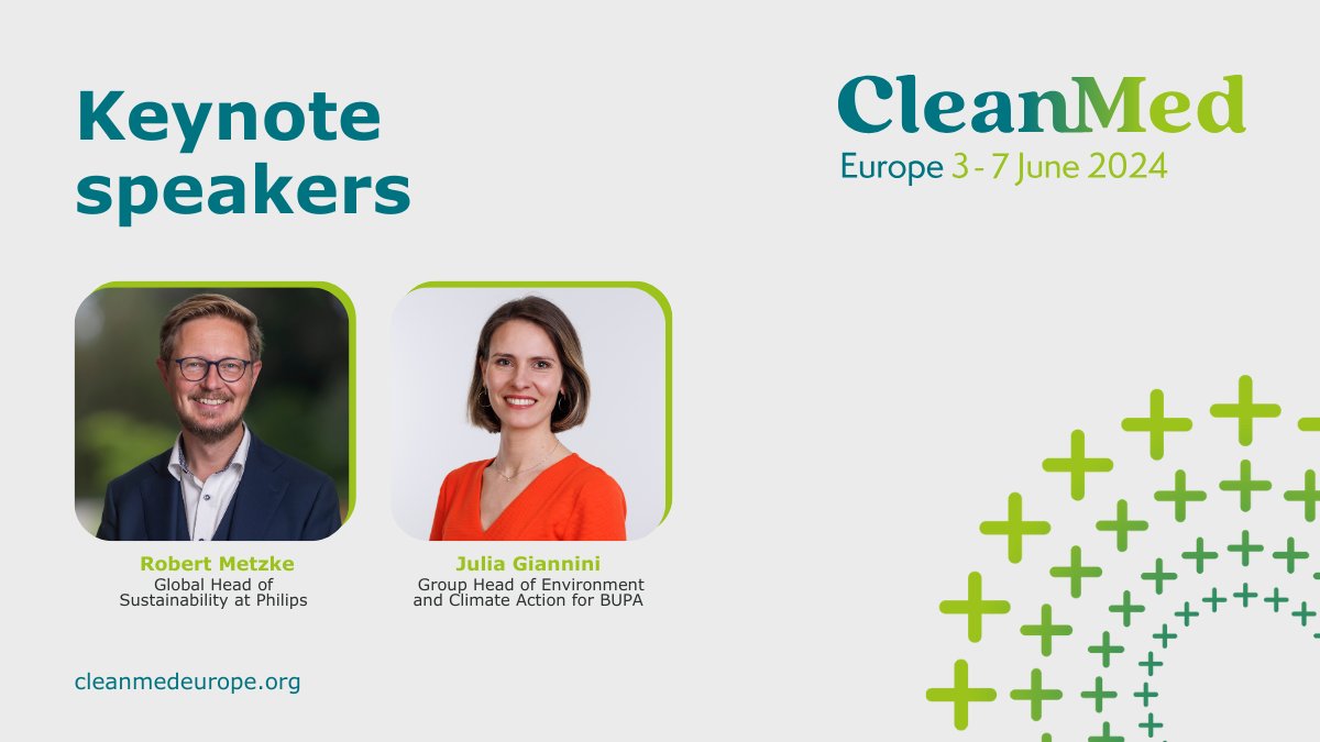 HCWH Europe (@hcwheurope) on Twitter photo We're excited to announce two more keynote speakers who will join Europe’s leading conference on sustainable healthcare, taking place online from 3-7 June 2024.
There are less than three weeks until we kick off <a href="/CleanMedEurope/">CleanMed Europe</a>! Register now: events.hubilo.com/cleanmed-europ… We're excited to announce two more keynote speakers who will join Europe’s leading conference on sustainable healthcare, taking place online from 3-7 June 2024.
There are less than three weeks until we kick off <a href="/CleanMedEurope/">CleanMed Europe</a>! Register now: events.hubilo.com/cleanmed-europ…