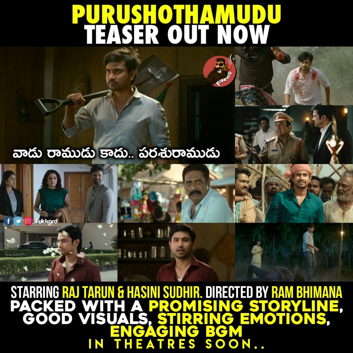 #RajTarun's #PurushothamuduTeaser out now 
Watch it now ▶️ youtu.be/sb5J08G4o90