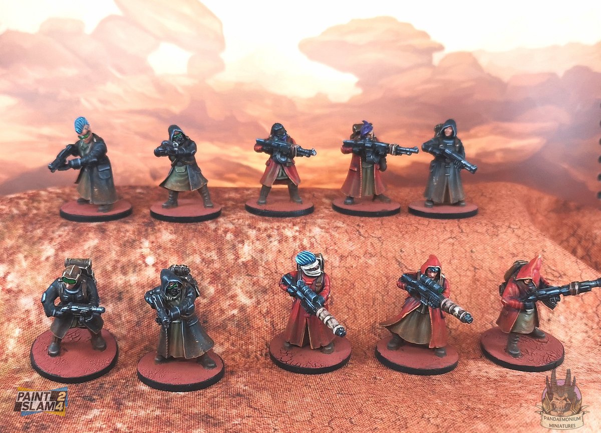 Ten of the new Stargrave Scavengers II box from @NorthStarFigs @OspreyGames - will also bolster my forces for Xenos Rampant and Grim Dark Future One Page Rules 📷 . #miniaturepainting #wargaming #wepaintminis #stargrave #Paintslam24