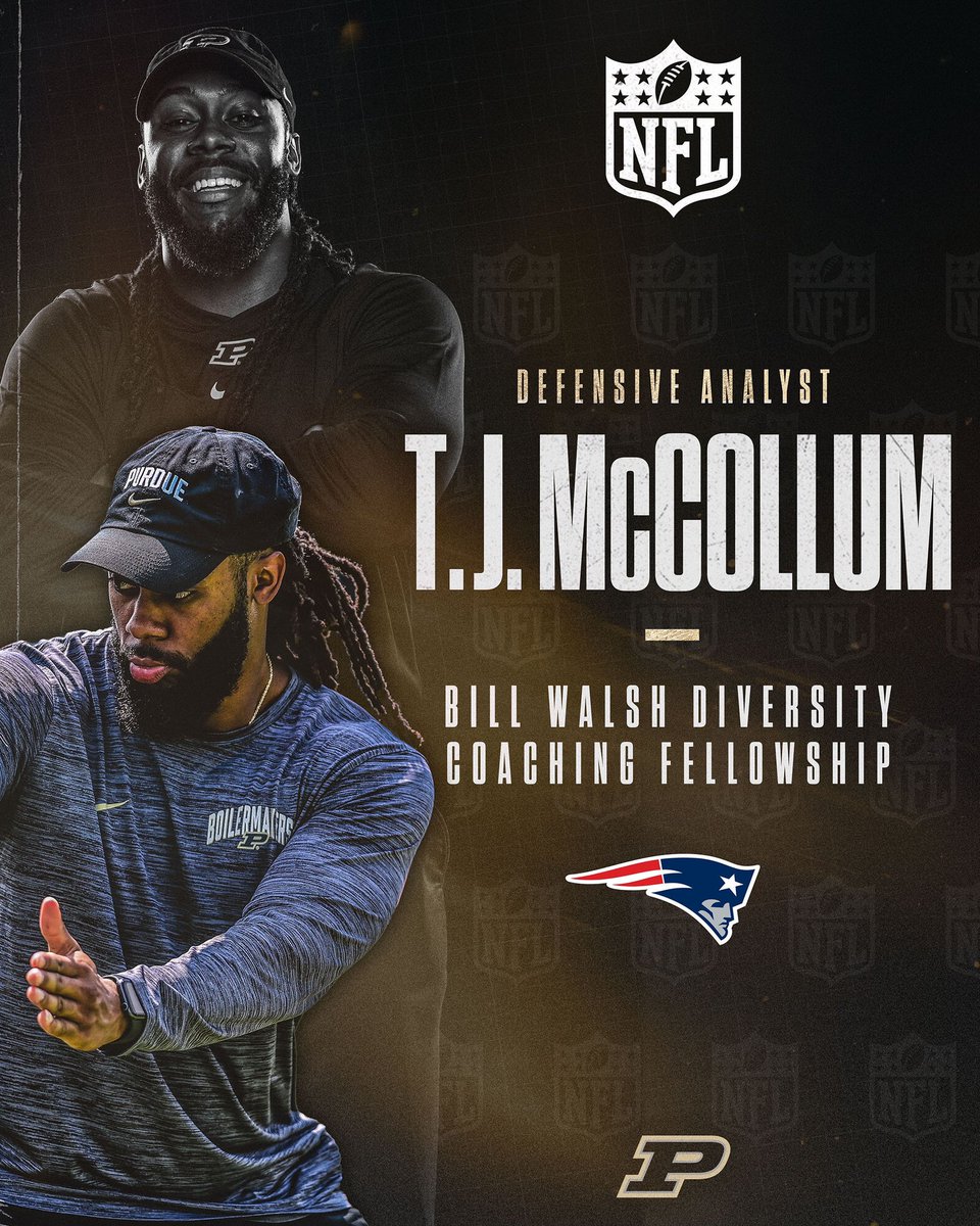 Our guy @tjmac_6 will (briefly) be headed to Foxborough to learn from the best! Congrats to T.J. on earning the Bill Walsh Diversity Coaching Fellowship spot with the @Patriots.