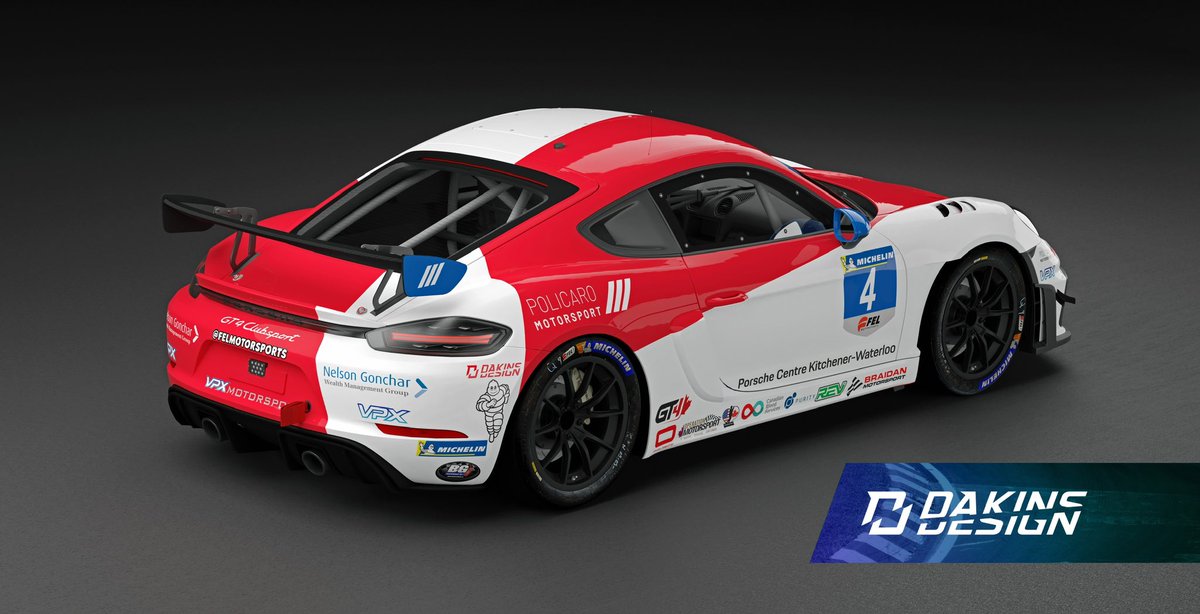 New livery designs for @PolicaroGroup Motorsports with VPX Motorsport and @dibenedettorace Running in the 2024 @felmotorsports SCCC in the GT4 Class in a pair of @PorscheRacesNA 718 GT4 Clubsports.
