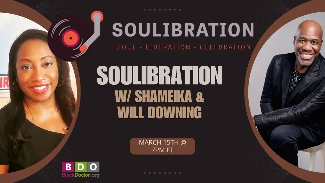 Tonight on @blackdoctor_org's Facebook and Youtube channels at 7pm EST. I will be live with @WILLDOWNING3 talking about music and how it can help your grief process. Yall know 'it's gonna be a stone gas honey' on #Soulibration!