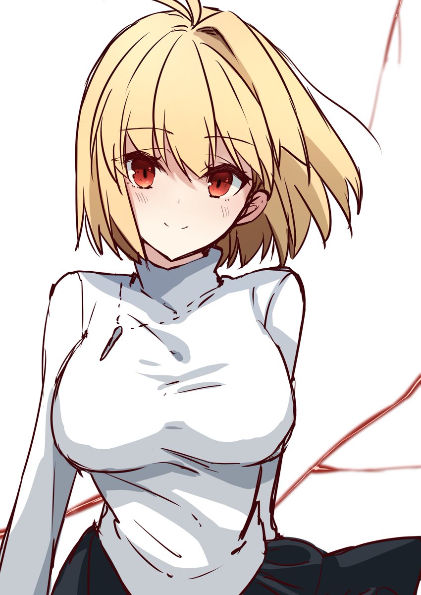 arcueid brunestud 1girl solo breasts looking at viewer blush smile short hair  illustration images