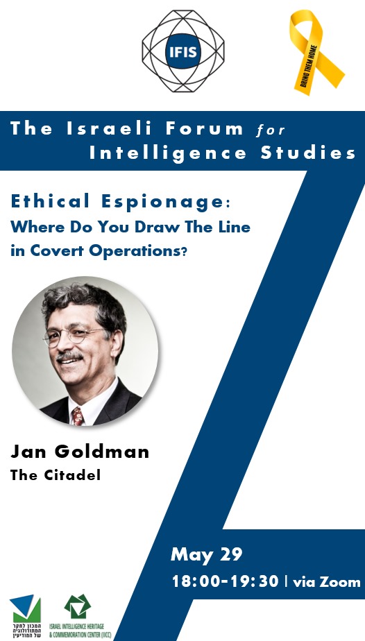 We look forward to this relevant, timely discussion on the ethics of intelligence with Dr. @JgoldIjic, @Citadel1842 & @Intel_IJIC