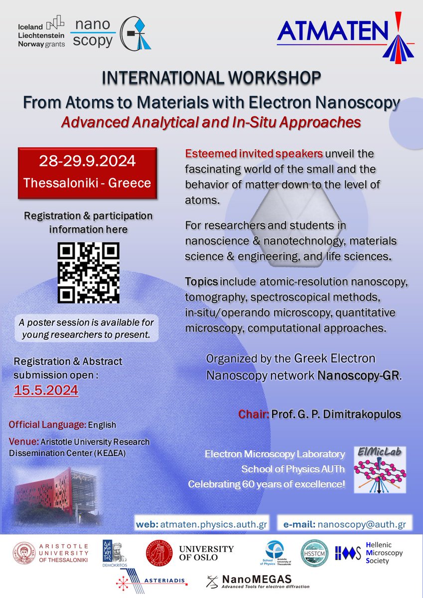 Nanoscopy GR (@nanoscopygr) on Twitter photo We are delighted to announce the start of registrations on May 15th for the ATMATEN 2024 int. workshop which will comprise invited talks by several esteemed colleagues. <a href="/eeagrants_gr/">EEA Grants Greece</a> #nanoscience #electronmicroscopy #eeaGrantsCommunity #workingtogether #eeaGrantsGR We are delighted to announce the start of registrations on May 15th for the ATMATEN 2024 int. workshop which will comprise invited talks by several esteemed colleagues. <a href="/eeagrants_gr/">EEA Grants Greece</a> #nanoscience #electronmicroscopy #eeaGrantsCommunity #workingtogether #eeaGrantsGR