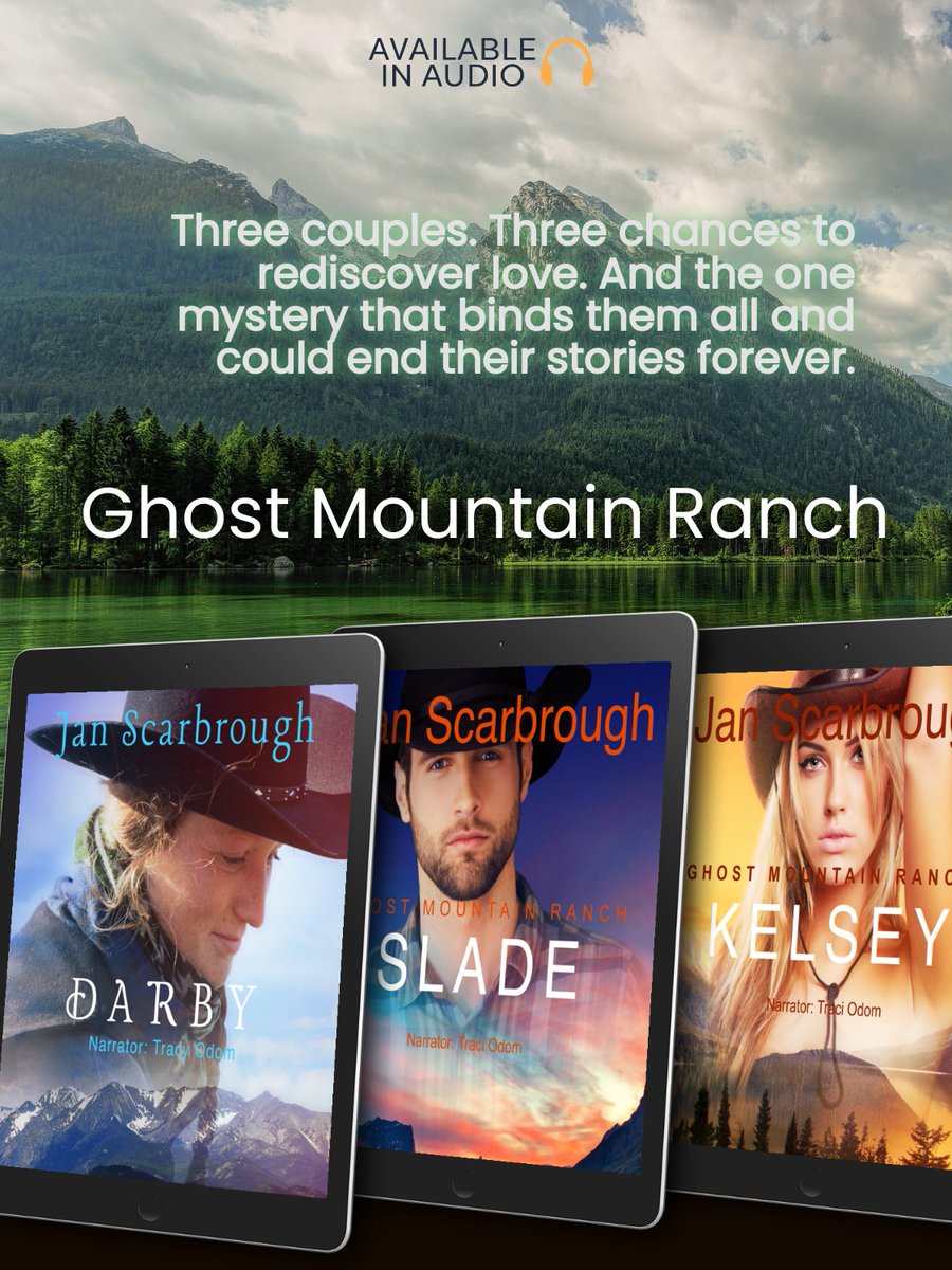 Find all 3 books of my romantic mystery series Ghost Mountain Ranch in #audiobooks - #Audible #Apple #RomanceReaders #RomanceGems janscarbrough.com/2024/05/15/gho…