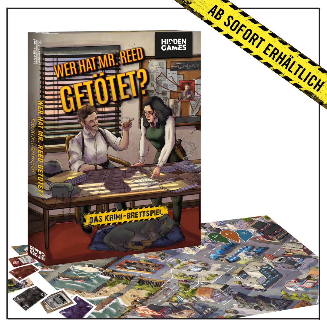 Hidden Games (@hiddengamescs) on Twitter photo Hidden Games - WER HAT MR. REED GETÖTET? ist ab sofort bei Amazon und bei uns im Shop erhältlich! 
amzn.to/3WsQ7yy
Wir wünschen euch viel Erfolg bei euren Ermittlungen im Jahr 1955 in Havenburg.
#hiddengames #areyouhidden #brettspiel #krimispiel #gesellschaftsspiel Hidden Games - WER HAT MR. REED GETÖTET? ist ab sofort bei Amazon und bei uns im Shop erhältlich! 
amzn.to/3WsQ7yy
Wir wünschen euch viel Erfolg bei euren Ermittlungen im Jahr 1955 in Havenburg.
#hiddengames #areyouhidden #brettspiel #krimispiel #gesellschaftsspiel