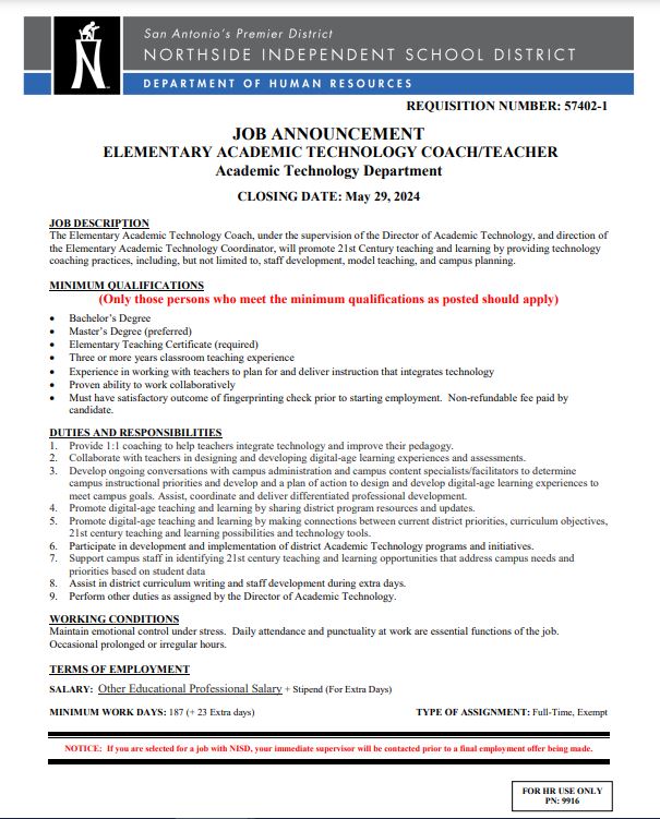 📢 We're hiring! 🎉 Join our team as an Elementary Academic Technology Coach! 🌟 Inspire young minds, support teachers, and bring innovative ideas to life. Apply now and make a difference! 💻📚✨bit.ly/ATCElemJob24