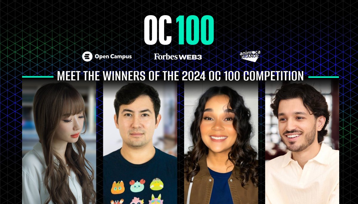 The results are in 🏆 Visit the OC 100 website to discover who you chose as the most influential educators and creators in the Web3 space! Join us in celebrating the top 100 creators at 100.opencampus.xyz/winners